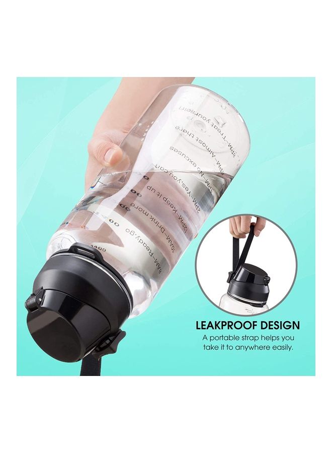 NIBEMINENT Water Bottle With Time Marker Carry Strap And Motivational Quote 12.2 x 4.1inch - Image 3