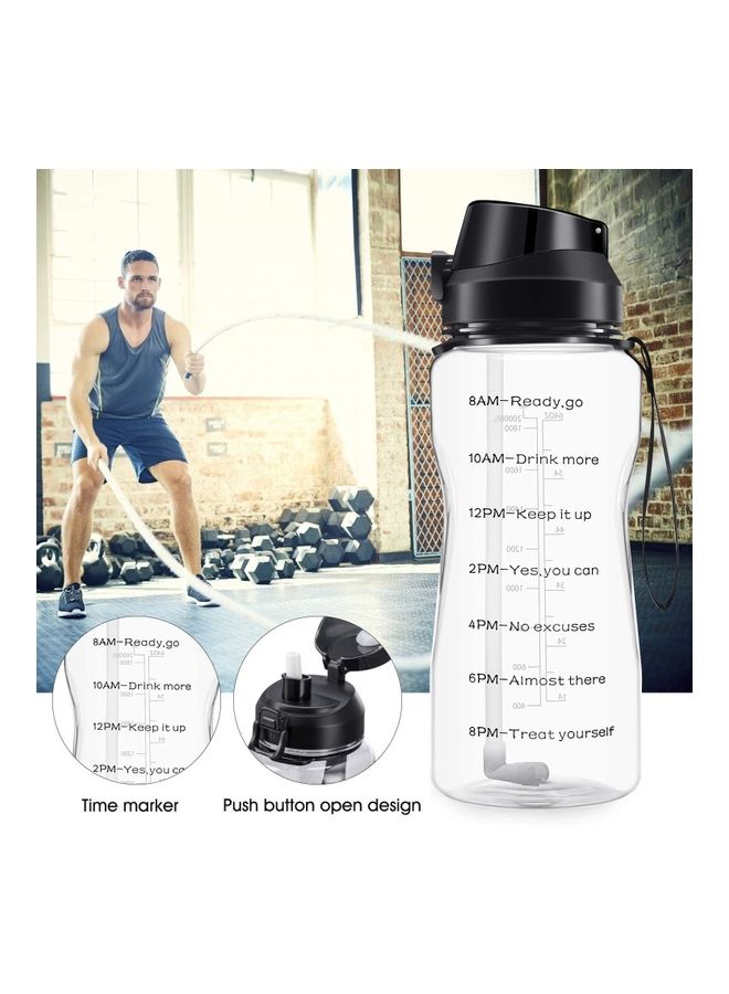 NIBEMINENT Water Bottle With Time Marker Carry Strap And Motivational Quote 12.2 x 4.1inch - Image 4