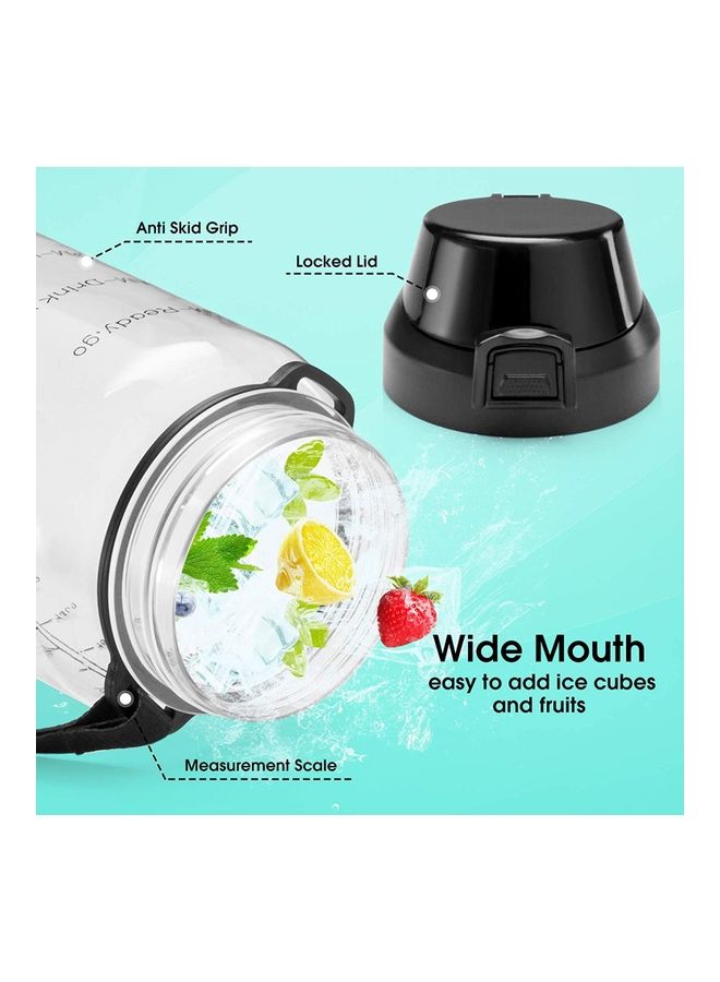 NIBEMINENT Water Bottle With Time Marker Carry Strap And Motivational Quote 12.2 x 4.1inch - Image 2