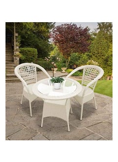 PRIME PIGEON PRIME PIGEON Patio D8 PatioIndoor Outdoor Living Room Balcony Garden 2 Chair 1 Table Furniture Set Coffee Chair SetPowder Coated Honey 