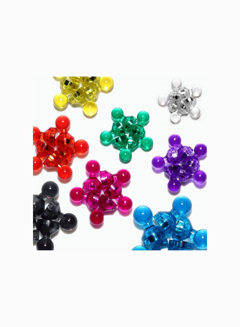 كابتن تيك Push Pin Magnets Fridge Magnets 80 Pack 8 Assorted Color Magnets Multi-Use Premium Brushed Nickel for Fridge Whiteboard Dry Erase Board in Home Kitchen Office and School KSA | Riyadh, Jeddah - Image 2