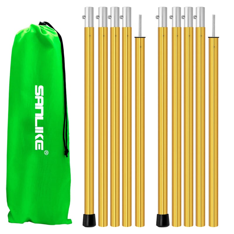 SAN LIKE Aluminum Tent Poles for Tarp & Awnings - 75in Adjustable, Collapsible Poles - 2 Sets (5 Sections) - Image 1