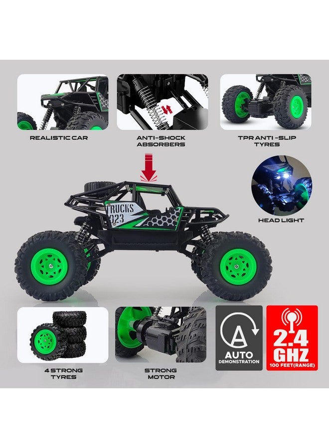 NHR 2.4 Ghz Remote Control Plastic Racing Car, 1:18 Rock Crawler 4 Wheel Drive Remote Control Rock Climber High Speed Monster Car 4+ Years Red (Green) - Image 5
