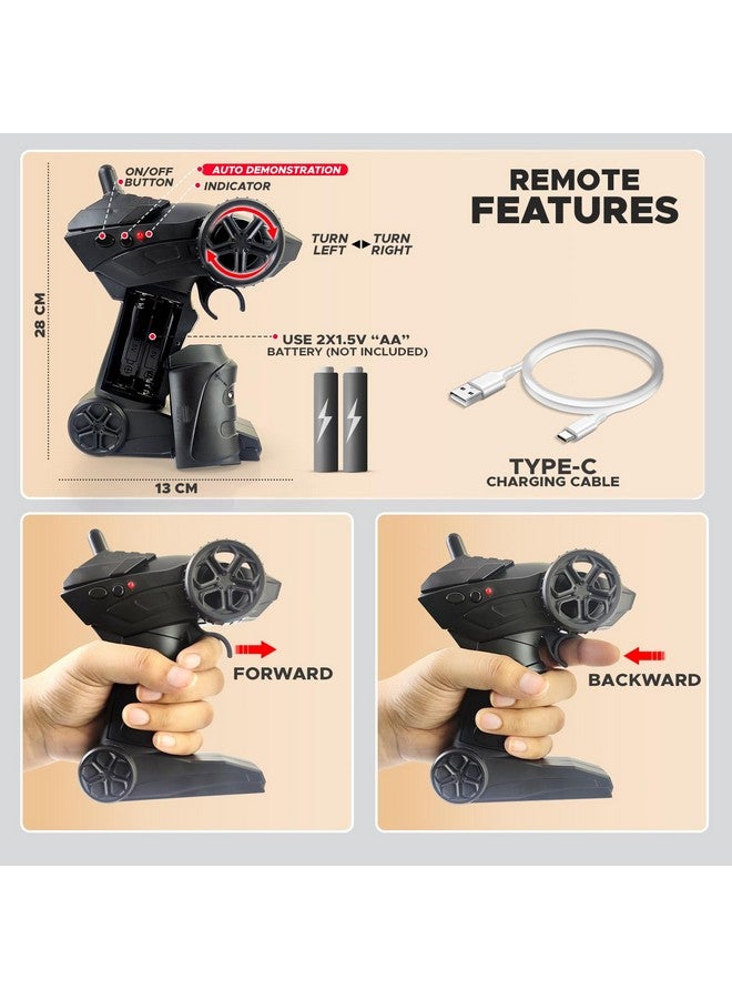 NHR 2.4 Ghz Remote Control Plastic Racing Car, 1:18 Rock Crawler 4 Wheel Drive Remote Control Rock Climber High Speed Monster Car 4+ Years Red (Green) - Image 2