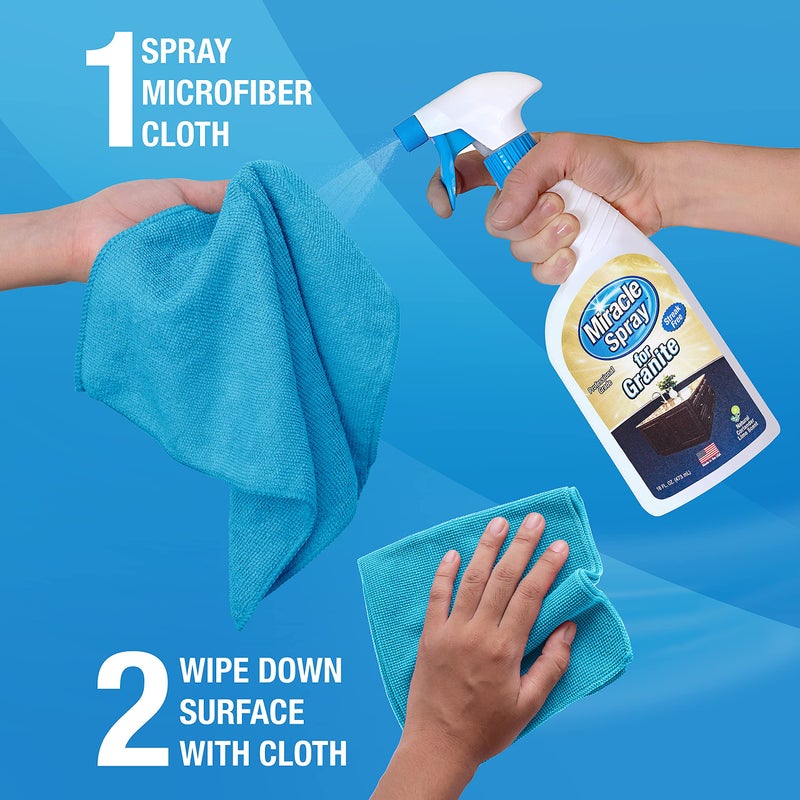 Miracle Brands MiracleSpray for Granite & Stone, Clean, Protect, Polish Stone, Marble, Quartz, Slate, Tile, Laminate Surfaces in Kitchen and Bathroom - 16 Fl Oz - Image 3
