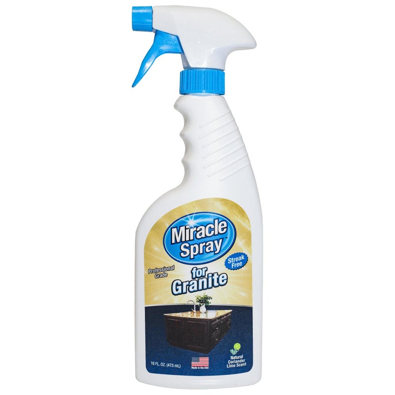 Miracle Brands MiracleSpray for Granite & Stone, Clean, Protect, Polish Stone, Marble, Quartz, Slate, Tile, Laminate Surfaces in Kitchen and Bathroom - 16 Fl Oz - Image 1