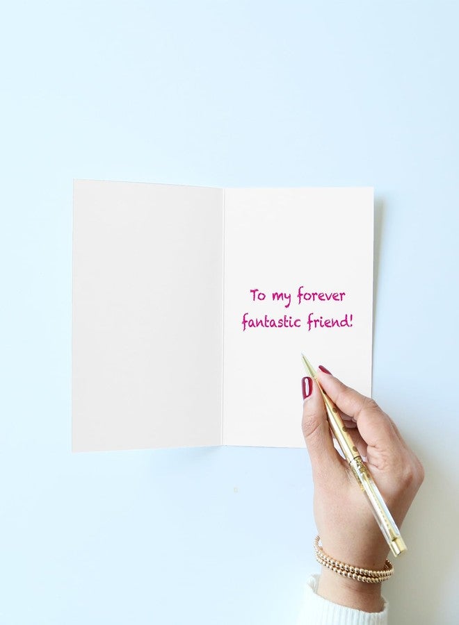 Graphique BFF’s Birthday Card | Funny Card for Best Friend | Embellished with Glitter Accents | Color-Coordinated Envelope | 5" x 7" - Image 4