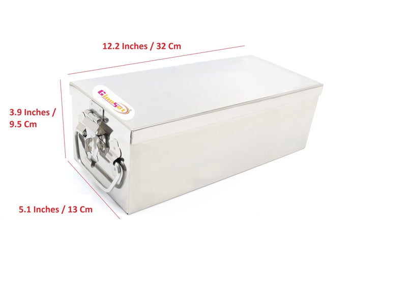 GinoSet® Stainless Steel Locker Boxes,Cheque book Box, Jewelry Boxes, Cash Box,Bank Locker Box, Peti Size - 12 Inch Cash Box (12" Long (Large) - 12" x 5" x 4") - Image 5