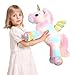 FFxiong 24 Inch Color Big Unicorn Stuffed Animal Plush Toy Pillow Cute Soft Giant Unicorn with Rainbow Wings Large Doll Gift for Children Girl Boy Kids Birthday Valentine Christmas - Image 4