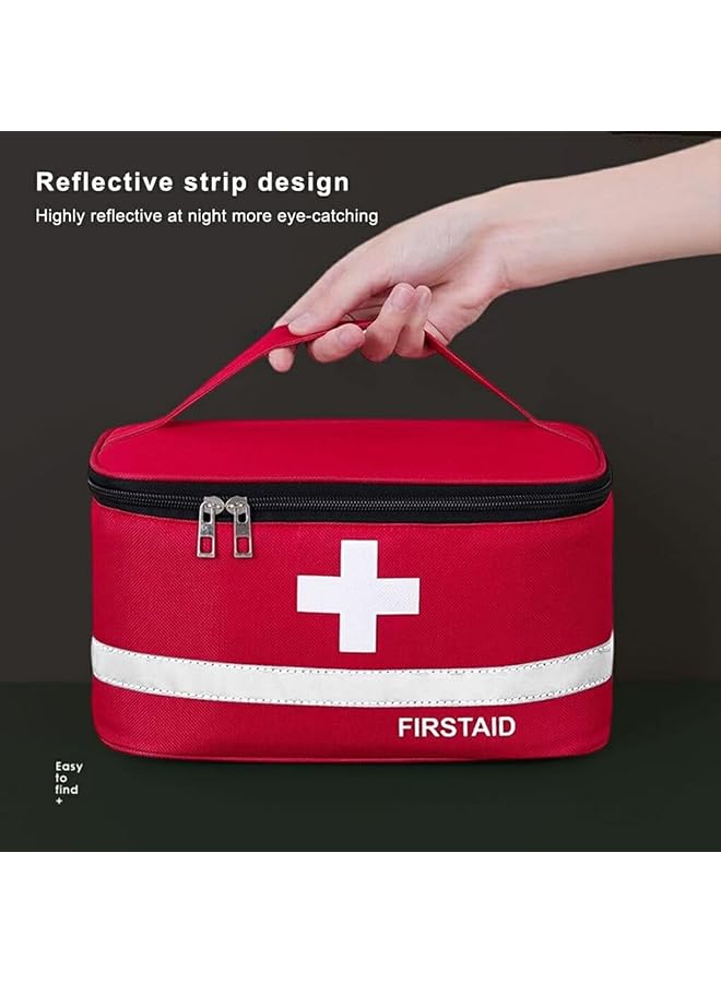 X spring First Aid Kit Bags 2 Pieces Medical Medicine Bags First Aid Bag Portable Empty Medicine Bags Kit Mini Empty Medical Storage Bag Travel Medicine Bag for Outdoor Camping Work and Holiday - Image 5