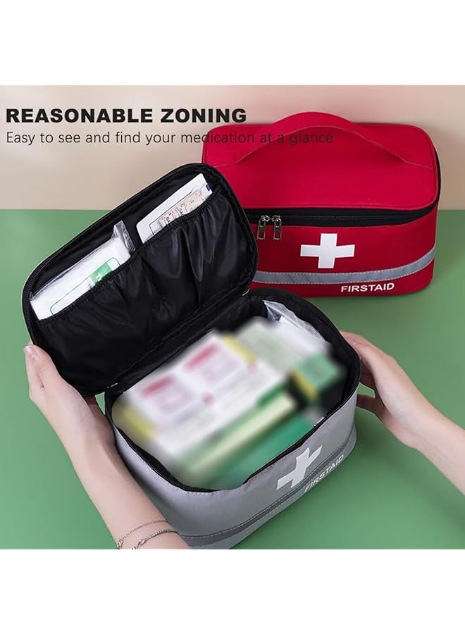 X spring First Aid Kit Bags 2 Pieces Medical Medicine Bags First Aid Bag Portable Empty Medicine Bags Kit Mini Empty Medical Storage Bag Travel Medicine Bag for Outdoor Camping Work and Holiday - Image 2