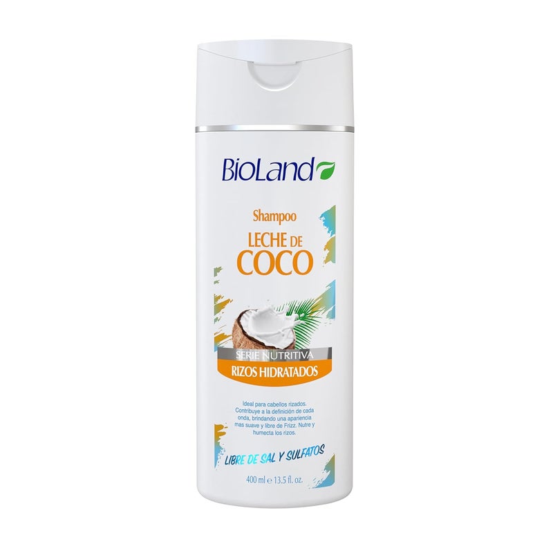 Bioland Coconut Milk Shampoo  Nourishing  Defining Shampoo for Curly  Dry Hair  1353 fl oz 400mL