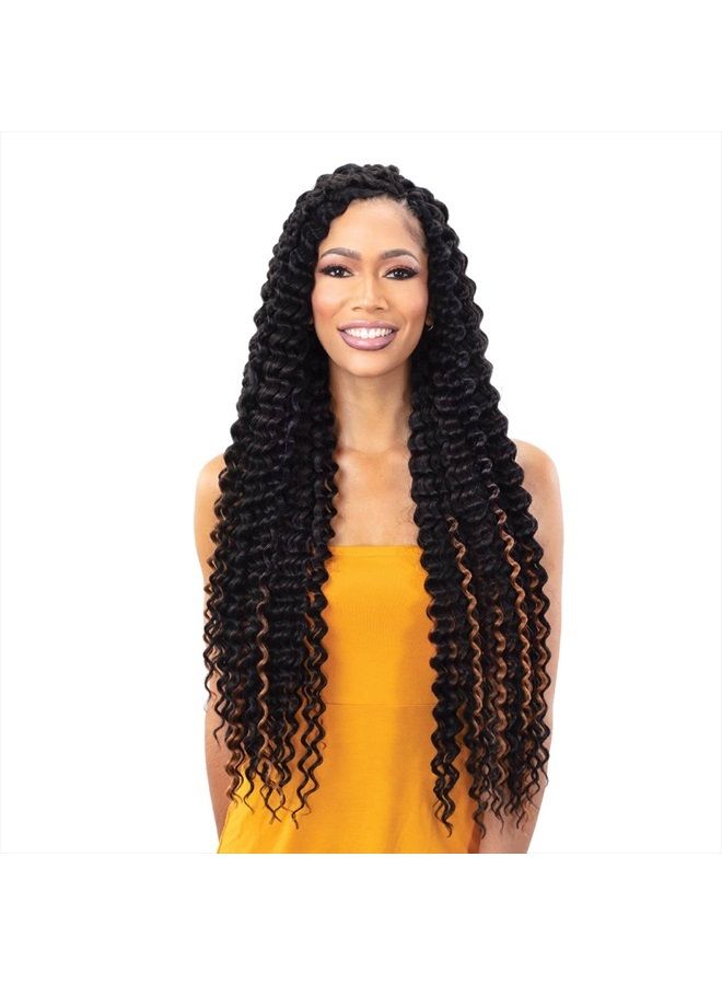 FreeTress Braids Freetress Crochet Braid - DEEP TWIST EXTRA LONG (1B Off Black) - Image 1