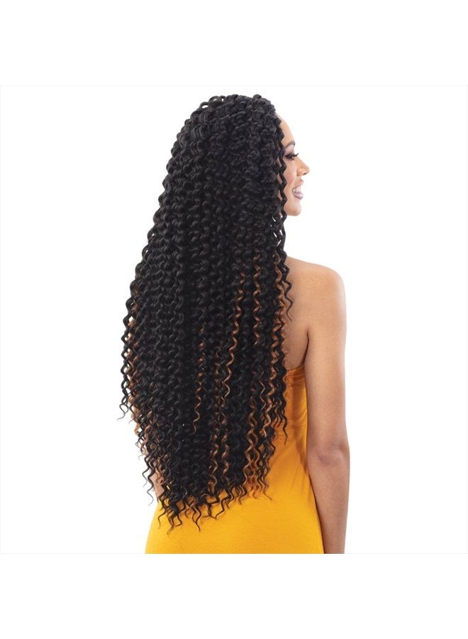 FreeTress Braids Freetress Crochet Braid - DEEP TWIST EXTRA LONG (1B Off Black) - Image 5