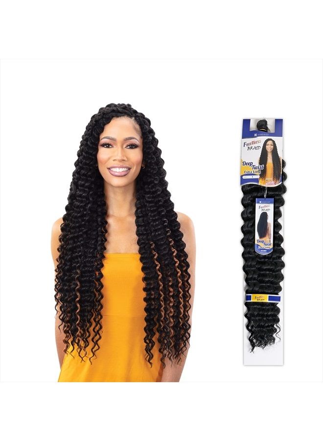 FreeTress Braids Freetress Crochet Braid - DEEP TWIST EXTRA LONG (1B Off Black) - Image 2
