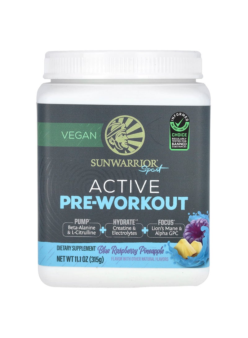 Sport, Active Pre-Workout, Blue Raspberry Pineapple , 11.1 oz (315 g)