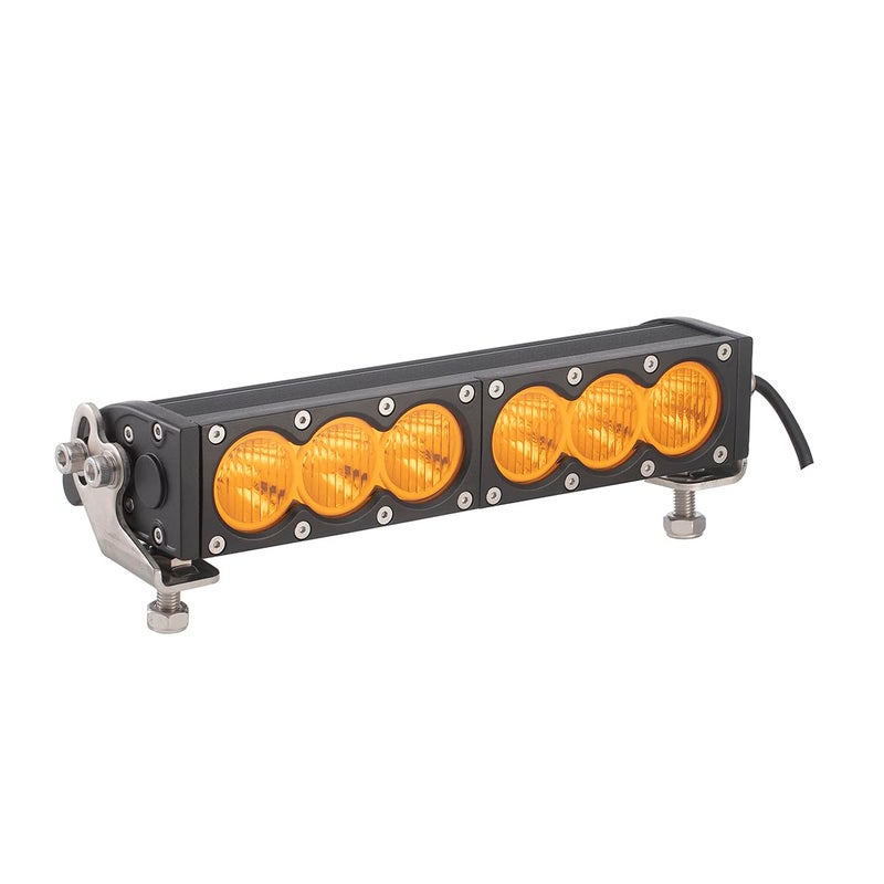 Super Bright OffRoad LED Light Bar 10 Single Row Amber LongRange Wide Flood Beam AllWeather Application for Truck SUV Corrosion Vibration Resistant Rugged DieCast Aluminum Housing 1Pack