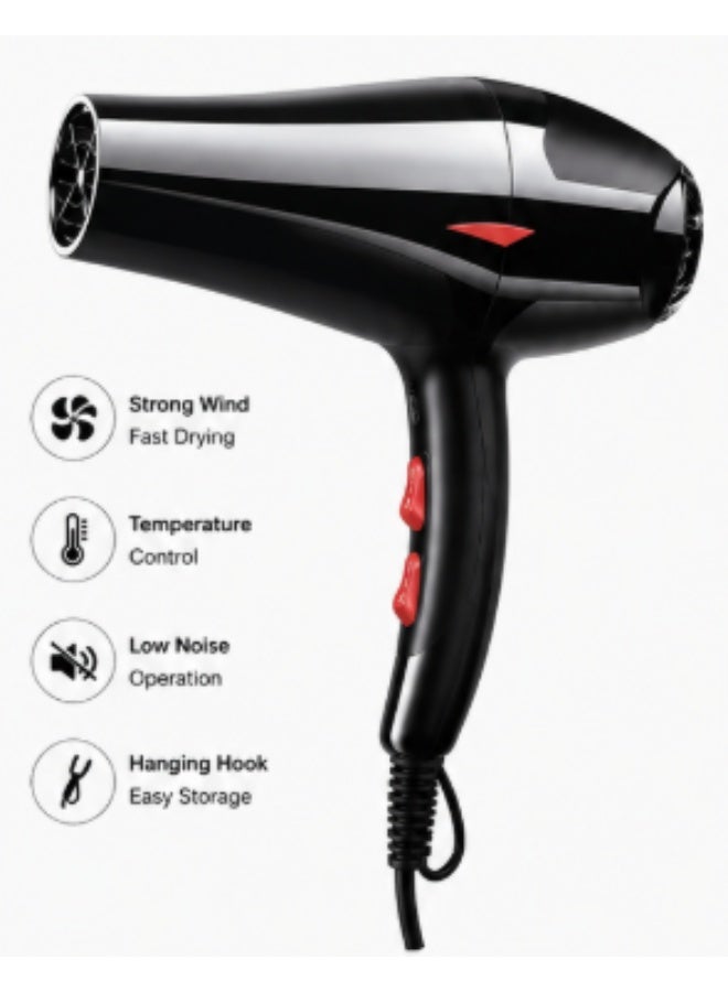 Professional Hair Dryer - Powerful Fast-Drying Blower with Adjustable Temperature & Speed - Image 4