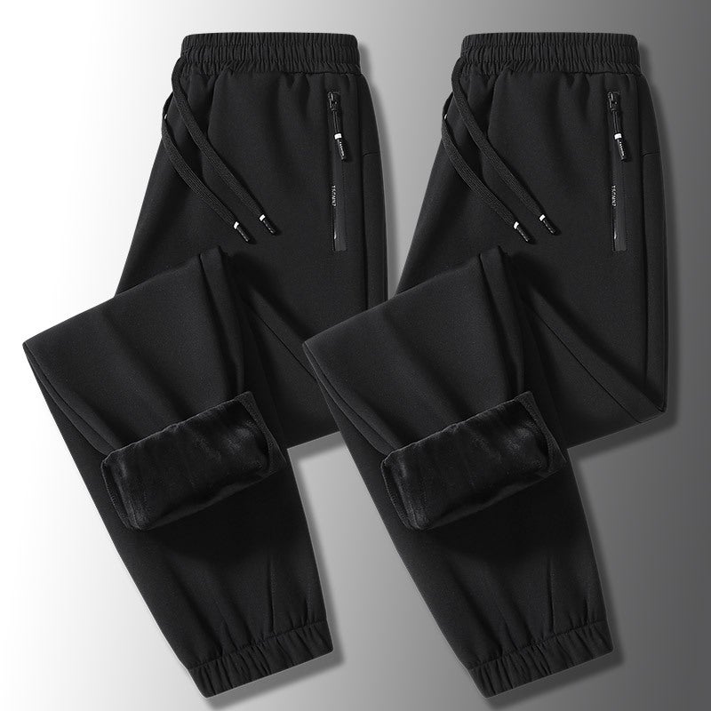 New Winter Men'S Casual Pants Windproof Waterproof Silver Fox Velvet Sports Trousers Thickened Solid Color Versatile Large Size Pants - Image 4