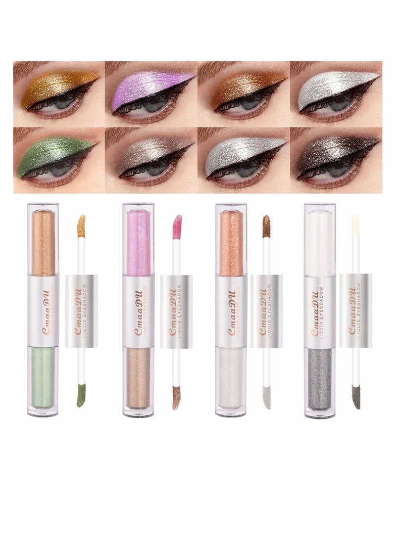 Glitter Liquid Eyeliner Eye Shadow Makeup Kit, Long Lasting Waterproof Sparkling Eyeshadow, Metallic Eye Glitter Makeup - Image 1