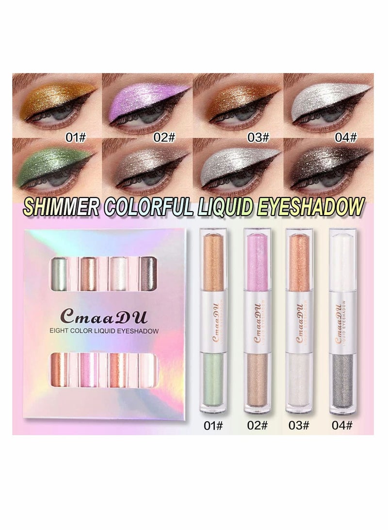 Glitter Liquid Eyeliner Eye Shadow Makeup Kit, Long Lasting Waterproof Sparkling Eyeshadow, Metallic Eye Glitter Makeup - Image 2