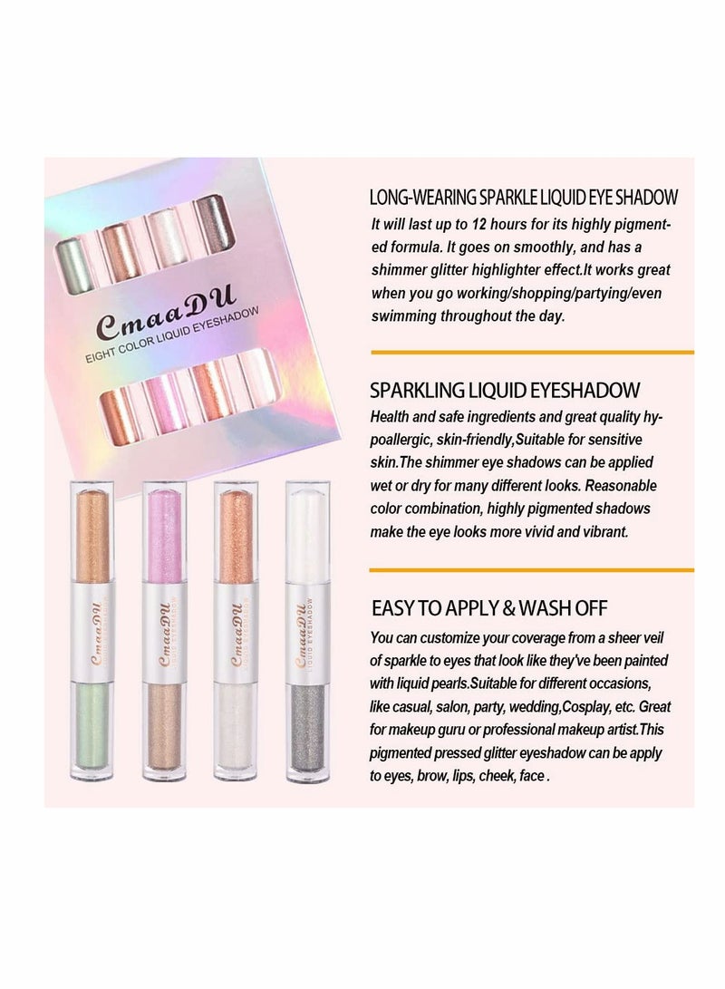Glitter Liquid Eyeliner Eye Shadow Makeup Kit, Long Lasting Waterproof Sparkling Eyeshadow, Metallic Eye Glitter Makeup - Image 5