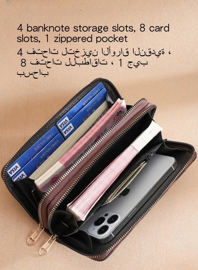 SHABILI Unisex Checkered Long Edition Wallet,  Men's and Women's  PU Leather Coin Purse Card Holder Clutch Bag, Portable Passport Bag for Boys, Girls, Teens, Ladies and College Students - Image 5