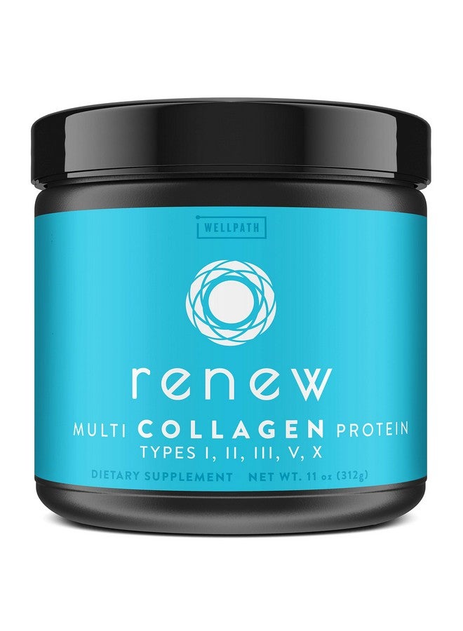 WellPath Renew Multi Collagen Protein Powder for Women | Complex Supplement - Hydrolyzed Grass-Fed Bovine, Marine, & Chicken Sources | Types I, II, III, V, X | 11 oz - Image 1