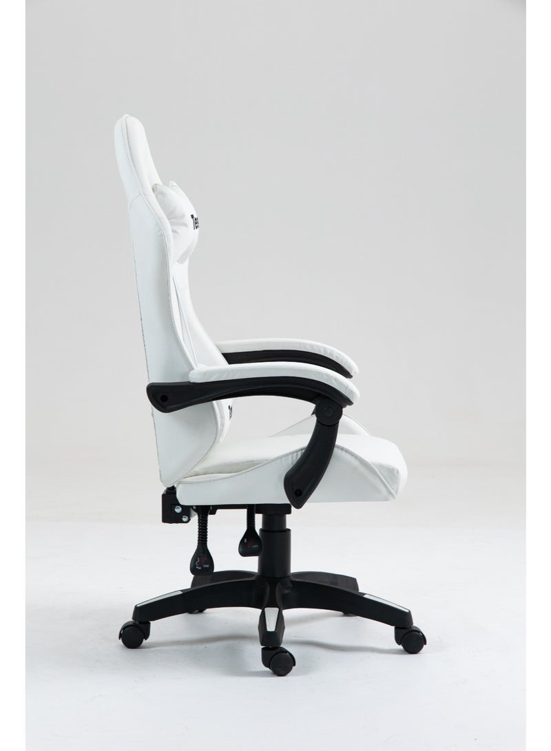 تيسو كرسي ألعاب مريح بتصميم هندسي، كرسي مكتب سباق بظهرٍ عالٍ من جلد PU مع دعم أسفل الظهر قابل للتعديل، كرسي مكتب كمبيوتر دوّار - Image 4