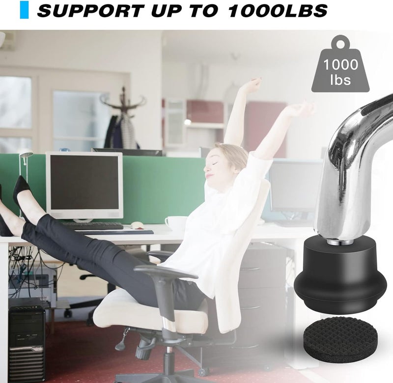 Omyoffice Bell Glides Replacement Office Chair or Stool Swivel Caster Wheels to Fixed Stationary Castors, Office Chair Wheels for Carpet - with Separate Self Adhesive Felt Pads/Chair Feet Wheel Stopper - Image 5