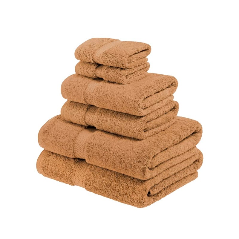 Superior Egyptian Cotton Pile 6 Piece Towel Set Includes 2 Bath 2 Hand 2 Face TowelsWashcloths Ultra Soft Luxury Towels Thick Plush Essentials Guest Bath Spa Hotel Bathroom Rust - Image 1
