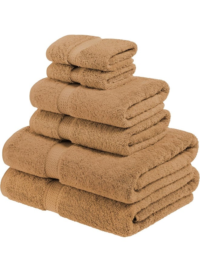 Superior Egyptian Cotton Pile 6 Piece Towel Set Includes 2 Bath 2 Hand 2 Face TowelsWashcloths Ultra Soft Luxury Towels Thick Plush Essentials Guest Bath Spa Hotel Bathroom Rust - Image 3