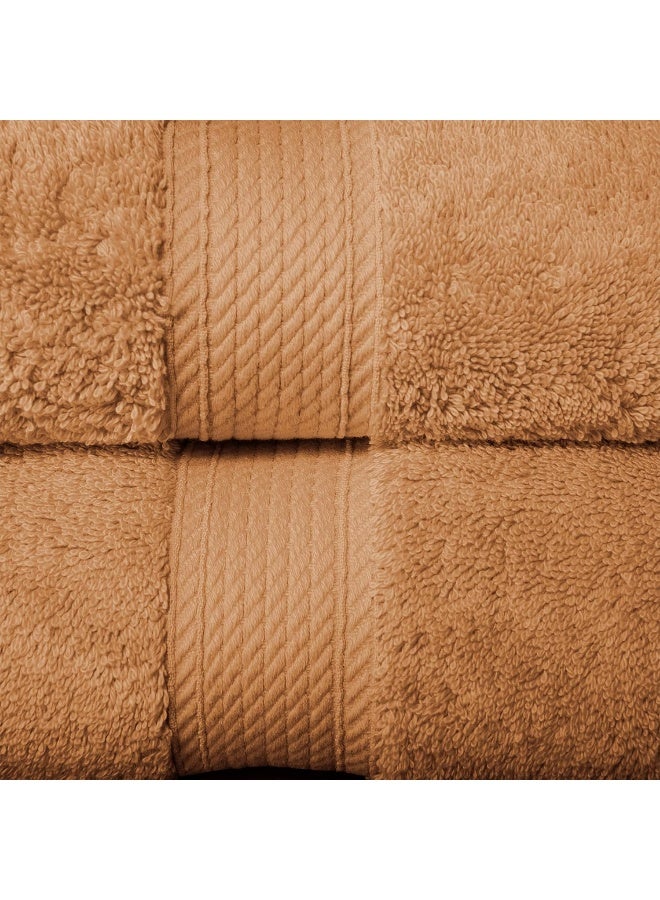 Superior Egyptian Cotton Pile 6 Piece Towel Set Includes 2 Bath 2 Hand 2 Face TowelsWashcloths Ultra Soft Luxury Towels Thick Plush Essentials Guest Bath Spa Hotel Bathroom Rust - Image 4