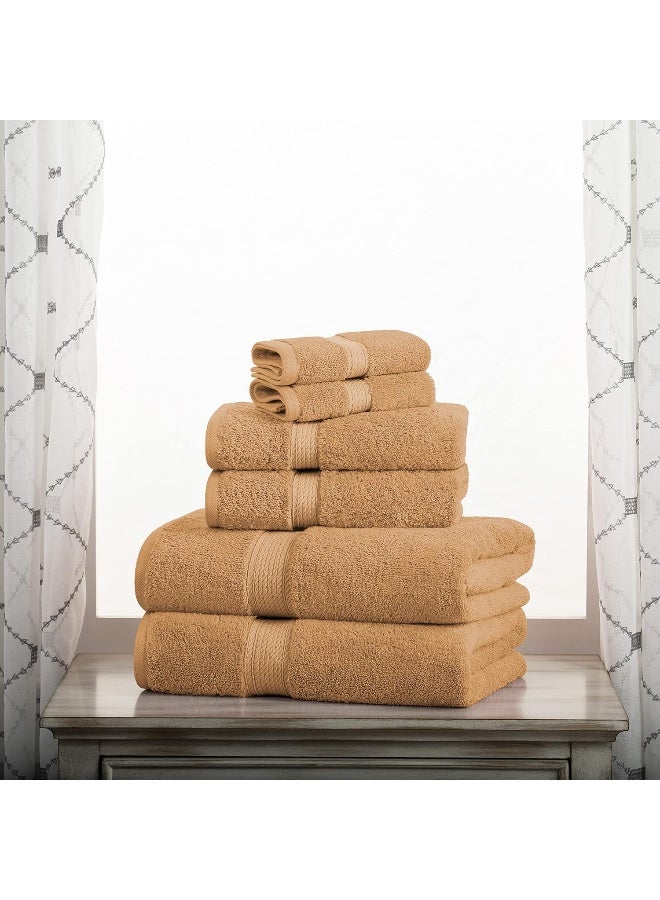 Superior Egyptian Cotton Pile 6 Piece Towel Set Includes 2 Bath 2 Hand 2 Face TowelsWashcloths Ultra Soft Luxury Towels Thick Plush Essentials Guest Bath Spa Hotel Bathroom Rust - Image 2