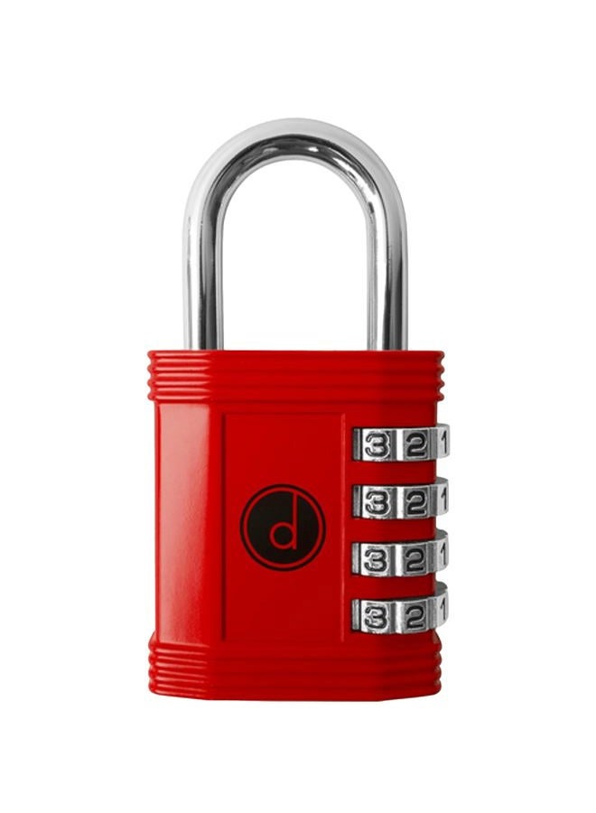 desired tools Padlock - 4 Digit Combination Lock for Gym, Sports, School & Employee Locker, Outdoor, Fence, Hasp and Storage - All Weather Metal & Steel - Easy to Set Your Own Keyless Resettable Combo - Red - Image 1