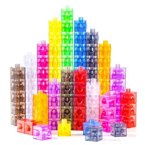 Odoorgames Translucent Linking Cubes Engaging Math Toy Light Table Manipulatives Math Blocks for Early Learning and Creative Play - Image 1