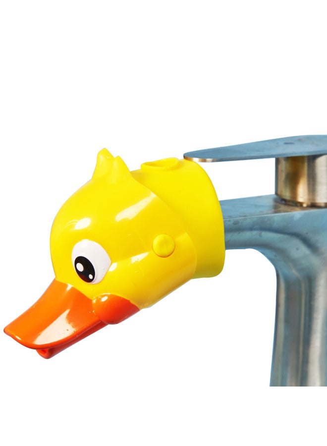 Baochenjia Cute Shape Baby Faucet Extender Splash-proof Children's Washing Gloves Mouth Guide Sink Extension-Specifications:Yellow Duck Head Upgraded Version  - Image 1