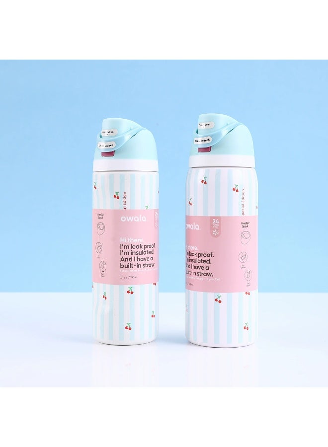 زجاجة مياه معزولة من الفولاذ المقاوم للصدأ (32 أونصة) من فريسيب مع شفاطة للرياضة والسفر، خالية من مادة BPA، إصدار محدود لحفلة عيد ميلاد - Image 2