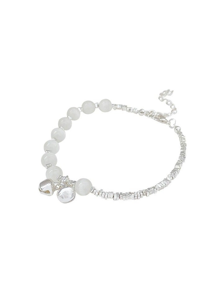 Goolsky Cat Eye Stone Bracelet for Women – Elegant Beaded Charm Bracelet with Bell & Bow, Dainty Small Luxury Jewelry, Chic Gift for Girls - Image 2