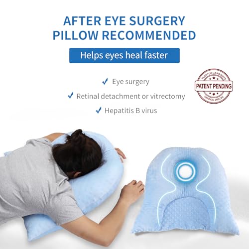 Beatvive Face Down Pillow for Sleeping Prone Pillow for Vitrectomy or Retinal Surgery Adjustable Height Prone Face Down Sleep Retina Lying Eye Surgery Recovery DotLight Blue - Image 5
