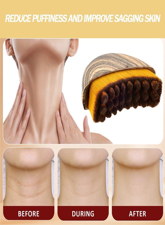 فرشاة وجه ثلاثية القطع لتدليك الجهاز اللمفاوي، فرشاة للوجه، فرشاة للجسم، فرشاة لتصريف السائل اللمفاوي، فرشاة استحمام بشعيرات طبيعية سميكة، تقشر الجلد الميت، وتزيل السموم، وتحسن الدورة الدموية - فرشاة ثنائية الاستخدام للاستخدام الجاف/المبلل بجودة المنتجعات الصحية - Image 2
