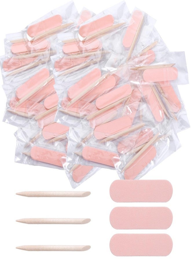 Ajcotahm Mini Nail Files Disposable Cuticle Pusher for Press on Nails Double Sided Nail Files Manicure Pedicure Tools (40) - Image 1