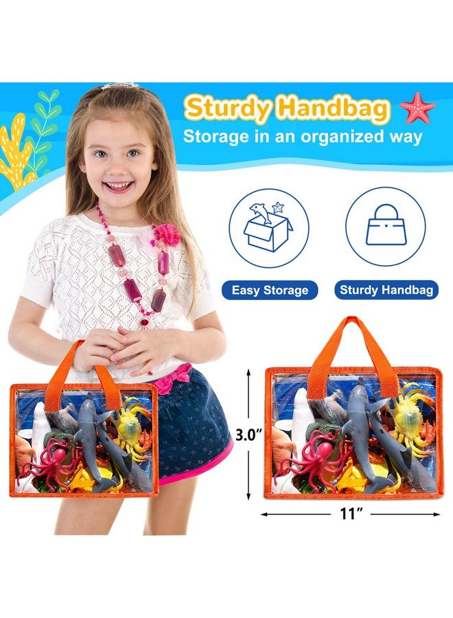 GINMIC Kids Ocean Animals Toys with Large Play Mat , 18 Pack Assorted Realistic Sea Animal Toys with Carrier Bag Including Shark, Whale, Dolphin etc, for Toddler, Boys & Girls Ages 3-8 - Image 5