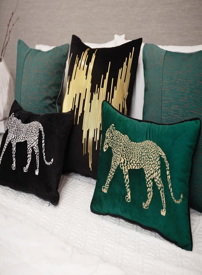 vctops Soft Velvet Embroidery Lumbar Decorative Throw Pillow Covers Leopard Pattern Cushion Case for Sofa Bedroom Couch (Black,12"x20") - Image 5