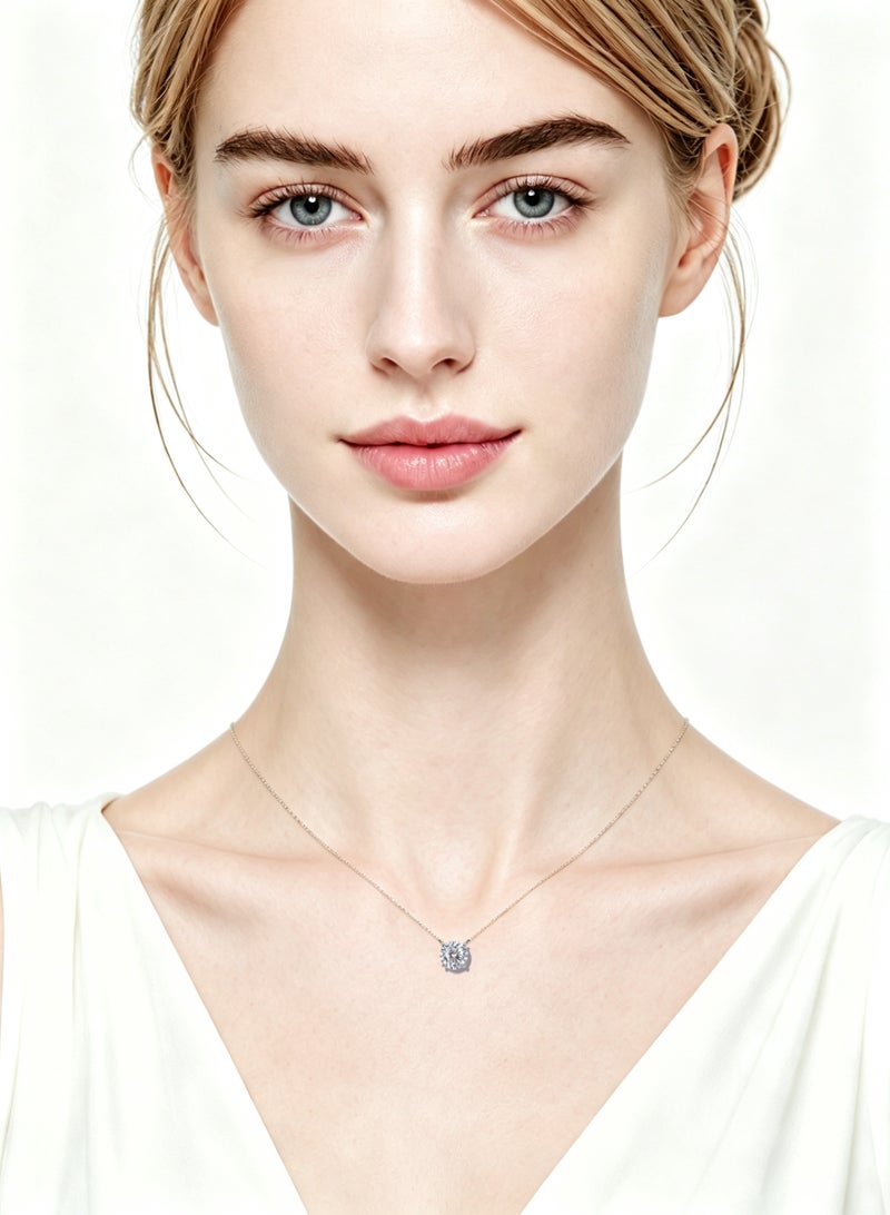 QUAINT 【Summer Clearance】1.5 Carat Simulated Diamond Cubic Zirconia  Pendant Necklace - Image 4