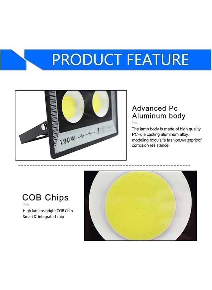 100W High Brightness Floodlight with Powerful Lighting for Indoor and Outdoor Use, Suitable for Homes, Warehouses, and Facades - 3 Pieces - Image 5