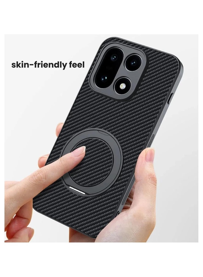 عام غطاء OnePlus 15 المغناطيسي - غطاء جلد بملمس ألياف الكربون [متوافق مع الشحن اللاسلكي]، غطاء رقيق وخفيف الوزن مع إطار مقاوم للسقوط وحامل دوار - Image 5