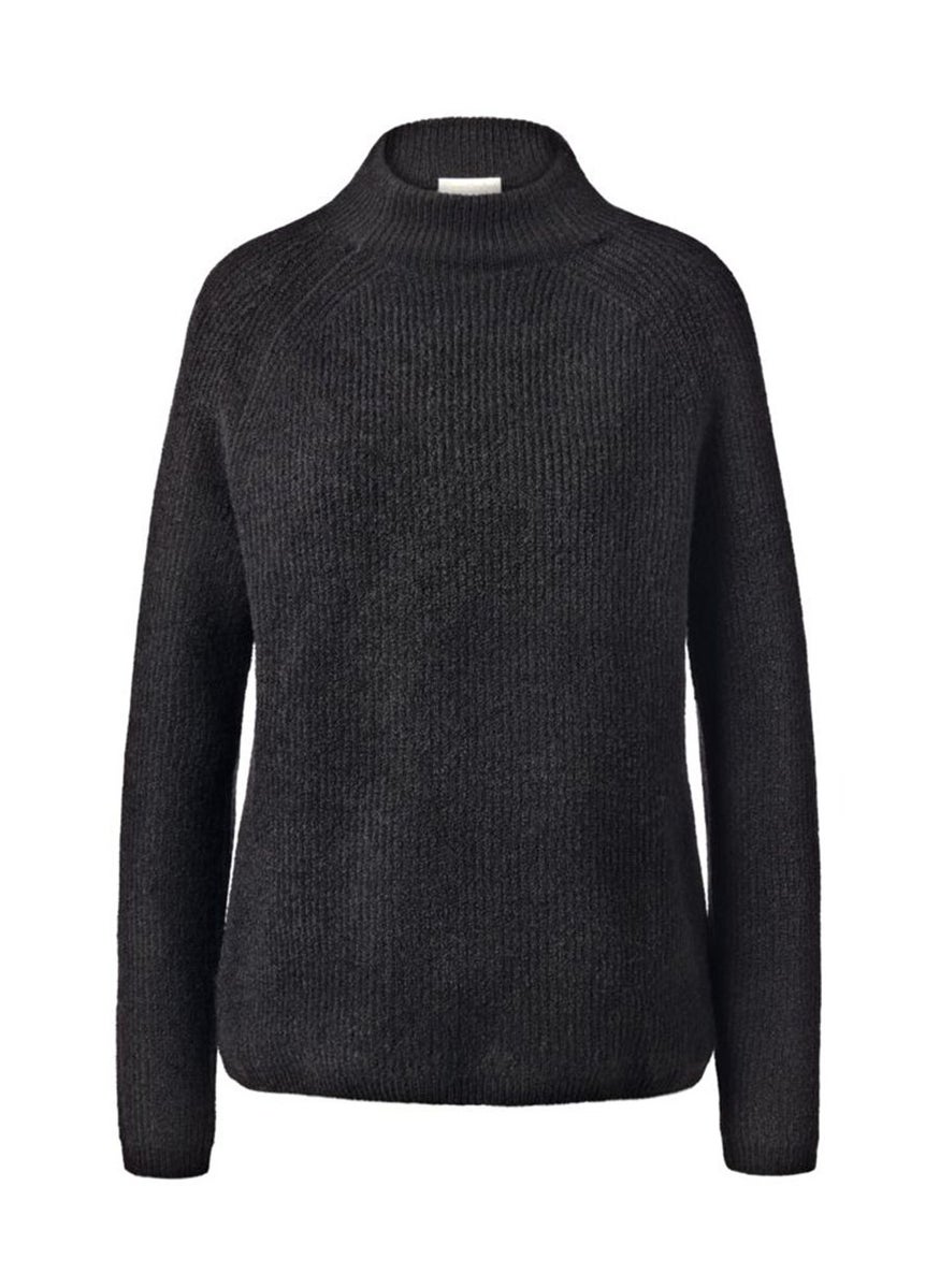 Tchibo - Women Mock Neck Long Sleeves Ribbed Sweater, Black - Image 1
