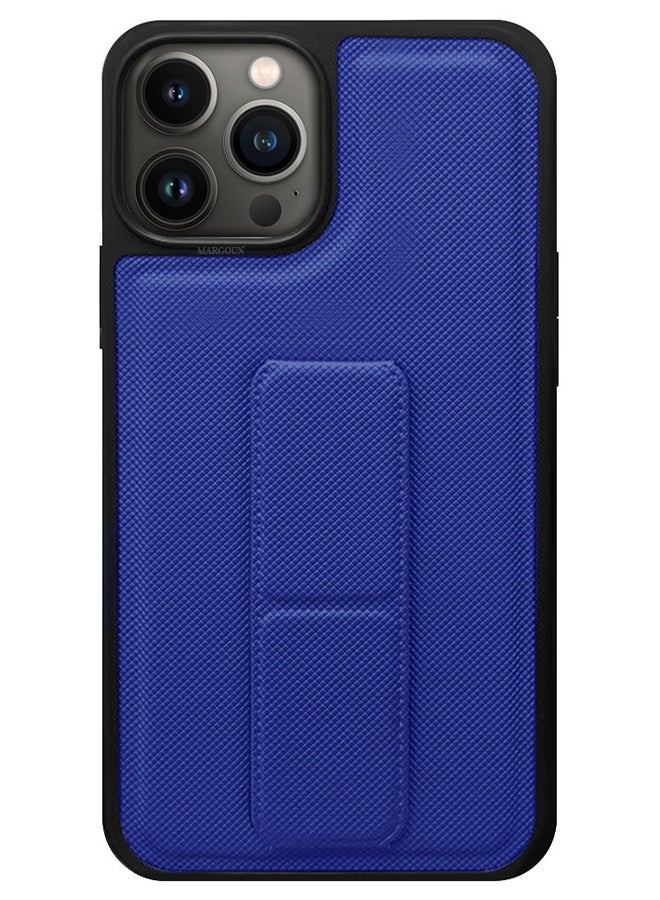 CATANES Shockproof Case with Integrated Hand Strap for iPhone 12 Pro Max - Foldable Kickstand and Anti-Drop Protection for Secure Grip and Hands-Free Viewing - Blue - Image 2