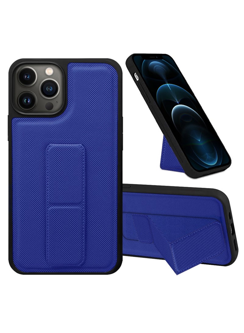 CATANES Shockproof Case with Integrated Hand Strap for iPhone 12 Pro Max - Foldable Kickstand and Anti-Drop Protection for Secure Grip and Hands-Free Viewing - Blue - Image 1